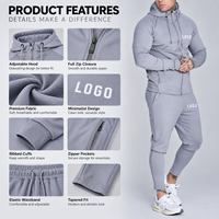Ensemble de survêtement personnalisé pour homme : sweat à capuche zippé et pantalon de jogging – Tenue de sport pour la gym