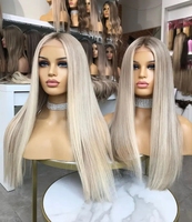 Wig Rambut Asli Remy 100% 613 Blonde Straight HD Lace Front Tanpa Lem Pre Plucked