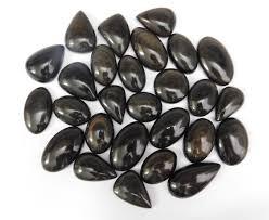 Handmade Emerald Cut Loose Gemstone for Jewelry Making Golden Sheen Obsidian Cabochons Natural Black Color Change Mix Shape - Product Image 2