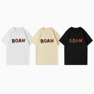 T-Shirt Personalizzata con Ricamo 3D a Rilievo, Collo Tondo e Maniche Corte, con Scritta Originale ROAM Trail - Product Image 5