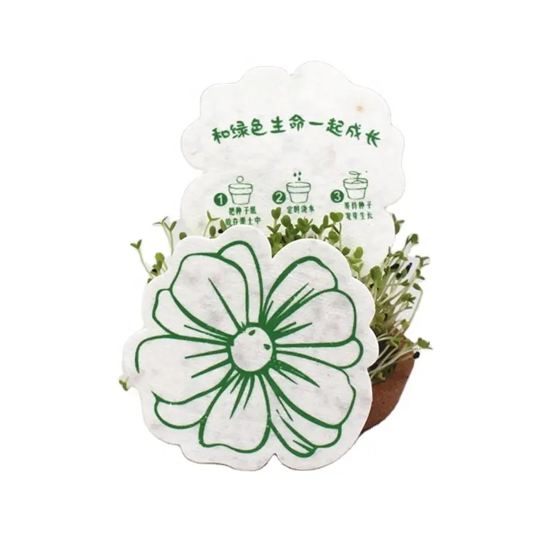 ECO-Friendly Biodegradable Mint Paper Hang Tag Planting Bookmark Plantable Seed Paper Cards