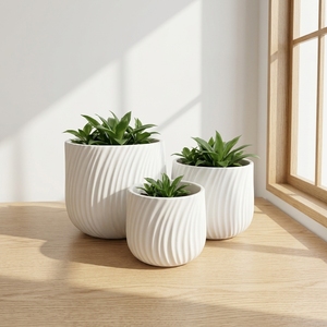 Maceta de fibra de arcilla al por mayor para decoración de jardín exterior, maceta de MgO para plantas suculentas, maceta de MgO para flores de jardín - Product Image 2