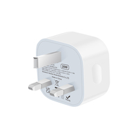 Adaptateur mural double USB-C 20W PD pour téléphone portable, prise UK, charge rapide pour ordinateur portable, charge rapide électrique PD 3.0