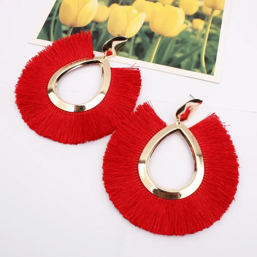 Fashion Gold multicolor tassel earrings Wholesale NS180955