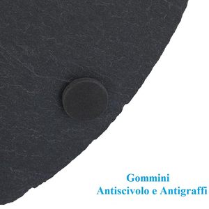 Support à gâteau en ardoise à 2 niveaux, cadre métallique rond avec crochet, pieds antidérapants, vaisselle de fête - Product Image 4