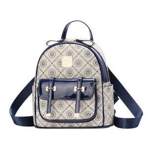 Fashionable Women's <b>Backpack</b> With Geometric Pattern Blue PU Material Water Resistant Shoulder Strap Daily Use Square Shape - Product Image 5