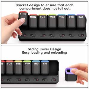 กล่องเก็บยาพลาสติกแบบพกพาขนาดเล็ก 7 วัน 7 ช่อง - Product Image 2