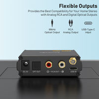 Adaptador de Audio Bluetooth 5.1 Lavaudio DS220 con Pantalla y Función de Ecualización, Decodificador de Audio DAC, Salida RCA y Óptica, Receptor Bluetooth HiFi