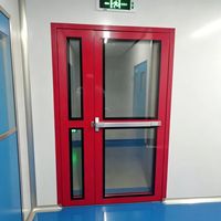 Porte coupe-feu en acier, porte double coupe-feu pour bâtiments commerciaux, usines, porte coupe-feu en acier pour salle blanche, laboratoire médical
