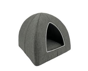 Cave Hunde bett und Katzen haus Klassisches Leinen mit atmungsaktivem Dach und Matte Kleine Hunde betten und Katzen kuppel haus - Product Image 3