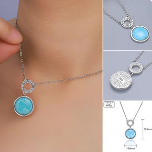 Collares de Larimar Natural XYOP, Joyería Fina de Plata 925 de Fábrica Mayorista - Product Image 2
