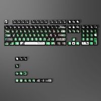 Dark Green Anime Monster Full Set PBT Keycap Set Dye Sublimation Custom English Keycaps for MX Mechanical Gaming Keyboard