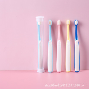 Pet Soft Bristled Toothbrush Small Head Nylon For Cats And Dogs Home Use Sky Blue Pink Royal Blue Bright Yellow - Product Image 5