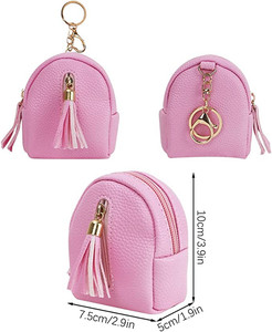 Portamonete Multifunzionale a Forma di Mini Zaino Rosa con Doppia Cerniera in Elegante Materiale PU per Ragazze - Product Image 3