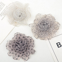 Broche DIY en organza imprimé léopard avec fleur de rose à bords brûlés de 8 cm, accessoires pour chapeaux, chaussures et vêtements