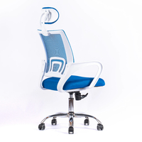 Meubles de Chine Foshan Chaises de bureau à domicile ergonomiques à dossier haut Base en nylon Chaise de bureau d'ordinateur de direction bleue