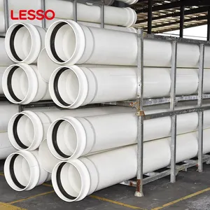 LESSO Wholesale Full Size 32-630mm Plastic pvc-u rain drainage spiral pipe for Supply Water Drainage Cable