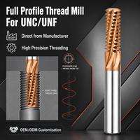 Fraise à fileter à profil complet UN Fine pour acier, fraise à fileter CNC revêtue, usage général, haute vitesse, spirale profonde, précision