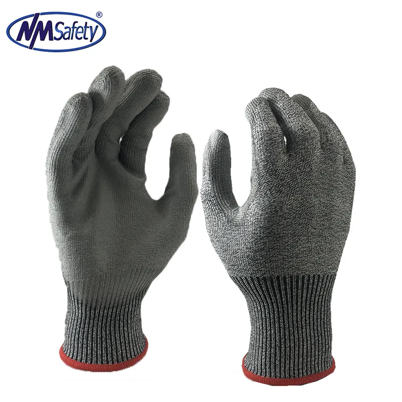 NMSAFETY Free Samples PPE manufacturer CE 4X42D ANSI CUT A4/anticut gloves coated/stainless glove/work wear gloves pu coating