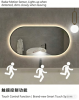 Espejo LED de Cuerpo Entero Personalizado |   Espejo de Baño Ovalado/de Pista de Carreras para Montar en la Pared, para Barberías, Salones y Decoración de Muebles de Belleza