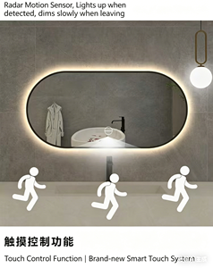 Espejo LED de Cuerpo Entero Personalizado |   Espejo de Baño Ovalado/de Pista de Carreras para Montar en la Pared, para Barberías, Salones y Decoración de Muebles de Belleza - Product Image 5