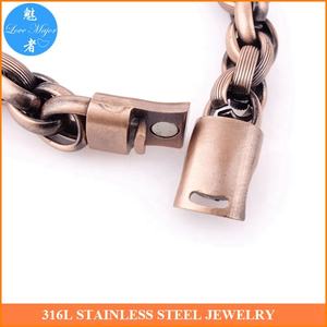 Bracelet chaîne <span class=keywords><strong>gourmette</strong></span> en acier inoxydable massif de haute qualité pour <span class=keywords><strong>homme</strong></span>, largeur 13 mm, couleur or rose - Product Image 2