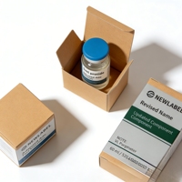 Etiqueta Rectangular Profesional Impresa en Flexografía, Papel Brillante Resistente a la Decoloración, Vial de Péptidos de 2 ml