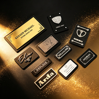 Plaques nominatives en alliage de zinc poli résistant à l'usure, logo personnalisé pour sacs à main et articles en cuir, faible MOQ, commande personnalisée