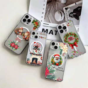 <span class=keywords><strong>Coque</strong></span> de téléphone portable à thème de Noël mignon pour <span class=keywords><strong>iPhone</strong></span> 16 Plus 17 Air Pro Max, <span class=keywords><strong>coque</strong></span> transparente magnétique antichoc, <span class=keywords><strong>coque</strong></span> arrière - Product Image 4