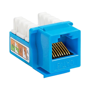 XLEP-0000 คีย์สโตนแจ็ค Cat6 RJ45 แบบ 90 องศา สำหรับติดตั้งบนแผงผนัง สีฟ้า - Product Image 1