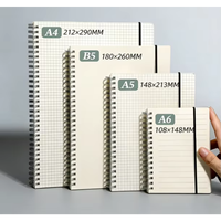 Cahier à spirales A4 A5 B5, 160 pages, couverture en PP imperméable, papier quadrillé/déliné/blank, papeterie scolaire et de bureau