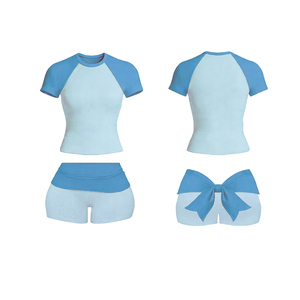 Pantalones Cortos de Verano 2026 con Diseño Elegante para <span class=keywords><strong>Mujer</strong></span>, Estilo Deportivo, Manga Raglán, Logotipo Personalizado, Tela Suave y Agradable al Tacto - Product Image 3