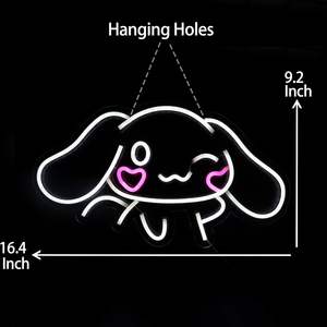 Letrero LED de neón con diseño de Cinnamoroll, ideal para decoración de pared de dormitorio, estilo japonés, regalo para chicas y fanáticas del anime - Product Image 2