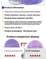 Disque de ponçage en céramique Bilyx, multi-tailles, violet, abrasion moyenne, garantie 3 ans, ODM/OBM/OEM pour la réparation automobile et la fabrication de meubles