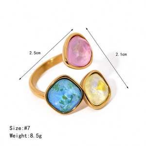 Anillo de moda abierto con labios de acero inoxidable, Metal Chapado en PVD de 18 quilates, joyería personalizada, accesorios atractivos para los dedos de las mujeres - Product Image 5