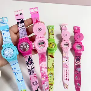 LINDA toy Cross border Sanrioes cartoon kids electronic watch rotating clamshell dial primary school birthday gifts wholesale