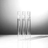 Flacon pulvérisateur tubulaire en verre fin de 10 ml pour échantillon de parfum, atomiseur portable rechargeable, personnalisable par sérigraphie, pour parfums et huiles essentielles