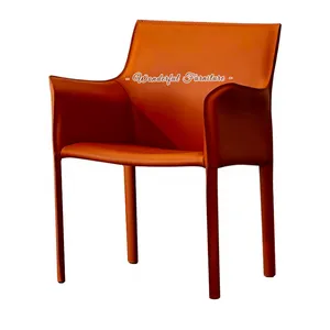 舒适的意大利设计大尺寸人造革鞍座餐椅