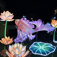 Çin Zigong Koi Lotus İpek LED Fener Su Geçirmez Dış Mekan Festivali Diwali Yeni Gelen Özel Fabrika Avlu Süsü