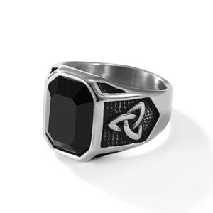 Chất lượng cao thép không gỉ của nam giới tam giác vòng mới đến đúc đá đen không phai và không gây dị ứng đồ trang sức cho đám cưới - Product Image 5