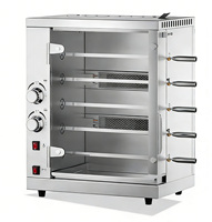 5 Grilles de barbecue, rôtissoires à poulet, fours à gaz, rôtissoires à poulet en acier inoxydable avec porte en verre trempé