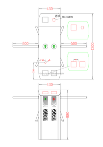 Cổng quay chân máy thủy lực hai kênh cho thể thao du lịch, bảo vệ cổng, Quản Lý phí, kiểm soát truy Cập đặc biệt - Product Image 6