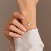 Fijne sieraden 925 sterling zilver minimalistische eenvoudige hartvormige armband dunne verstelbare ketting dames verjaardag Valentijn cadeau