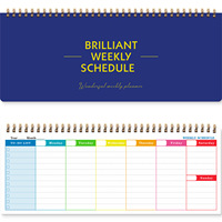 Agenda Semanal Personalizada con Cubierta de PP, Cuaderno con Espiral, Lista de Tareas, Diario, 120 Páginas