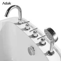 Baignoire autoportante rectangulaire en acrylique Adak WB-8035 avec drain, portable, écologique, garantie 5 ans, nettoyage facile, profonde