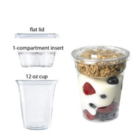 Gobelet à yaourt PET 90mm avec insert transparent Gobelets à fruits parfaits 92/95mm avec support intérieur Gobelets divisés