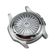 Boîtier de montre élégant en acier inoxydable 316L, étanche 10 ATM, fin, 33 mm, avec fond à rayures radiales style soleil, verre saphir 007