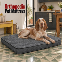 Matelas orthopédique de luxe pour chien avec design de tapis pour animaux de compagnie, disponible pour les animaleries, avec housse amovible et lavable
