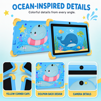 Tablet Layar Sentuh Ramah Anak 7 Inci Android 9 RAM 1GB Penyimpanan 16GB 1280x800 Pink Biru Perangkat Anak untuk Penggunaan Keluarga Kids Pad