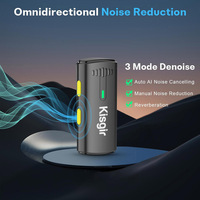 KISGIR 2.4G 1-2 Microphone Système de micro sans fil Lightning avec boîtier de charge